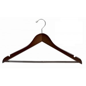 Big & Tall Space Saver Walnut/Chrome Smart Suit Hanger