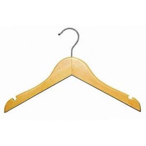 11" Classic Notched Natural Wooden Children's Shirt/Coat Hanger