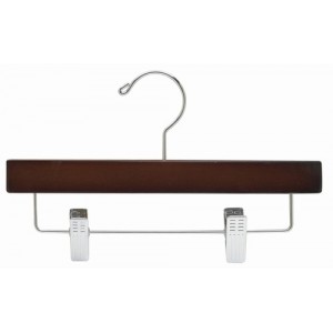 11" Walnut/Chrome Wooden Children's Pant/Skirt Hanger